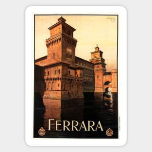 FERRARA Northern Italy For Holidays ENIT Advertisement Vintage Travel Sticker